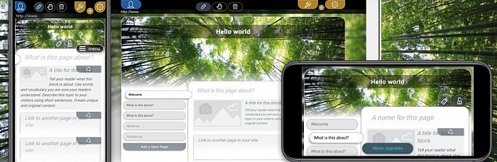 Jeden z mála nástrojov na tvorbu webových stránok, ktorý ponúka rovnaké funkcie na počítačoch, telefónoch a tabletoch