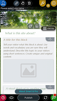 Plne funkčná aplikácia na tvorbu webových stránok na tabletoch a telefónoch so systémom Android